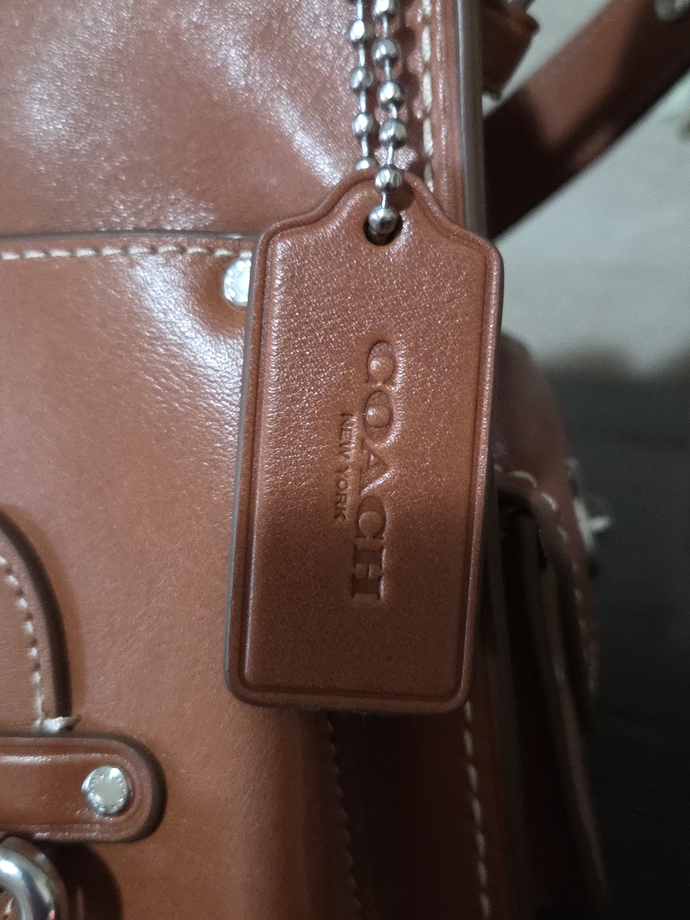 Coach Wester Tabby, Saddle Color Leather Shoulder Bag with Silver Hardware - Picture 14 of 16